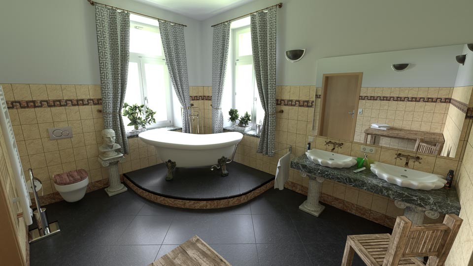 Badezimmer im antiken Stil